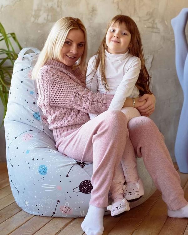 Кресло груша для детей с рисунками планет